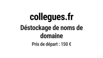 Nom de domaine collegues.fr. Thématiques associées: travail,…