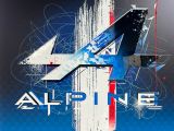 une image représentant une affiche bleue et blanche sur laquelle figure le mot « alpine »