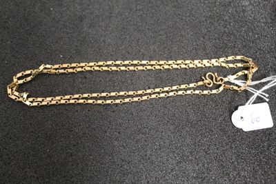 a close up of a chain with a tag attached to it