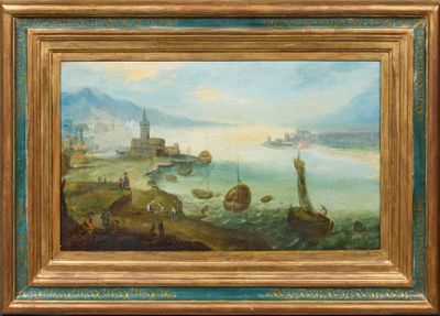 l'image d'une peinture représentant un bateau dans un plan d'eau