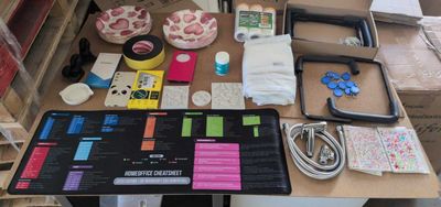 un bureau sur lequel se trouvent beaucoup d'objets
