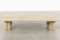 Table basse en travertin, dans le style de Mangiarotti, vers… (photo 3)