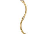 a close up of a gold chain bracelet on a white background