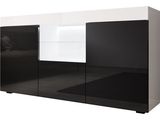 an image of a black and white sideboard with drawers