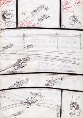 des croquis d'une bande dessinée représentant toute une série de personnages de dessins animés