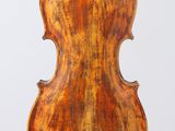 an old violin with a wooden back and a long neck