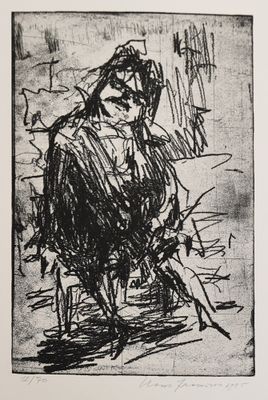 an image of a drawing of a woman sitting on a chair