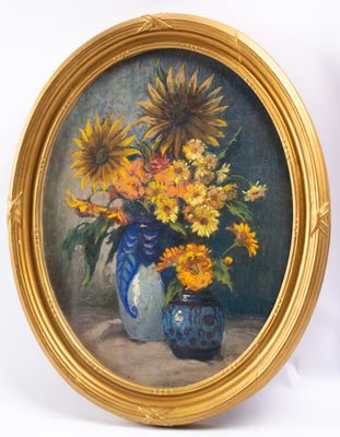 Claude Honoré HUGREL (1880-1944), "Bouquets de tournesols", …