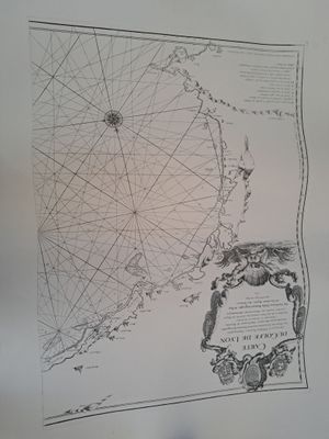 une ancienne carte de l'Atlantique indiquant l'emplacement de l'île de la Nouvelle-Angleterre