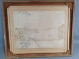 an old picture frame with a picture of a cat in it