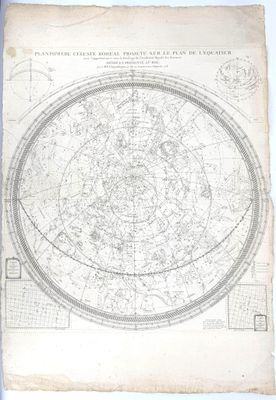 an old map of the northern hemisphere with the sun in the center