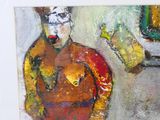 un tableau représentant un homme debout devant un miroir