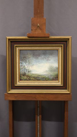 Jean-Claude RESCHE (20ème). « Tourbières ». Huile sur toile. Sign...