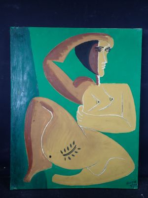 une image d'un tableau représentant une femme assise sur une chaise