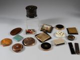several different types of jewelry are displayed on a white surface