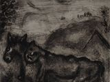 an image of a black and white drawing of a dog and a cat