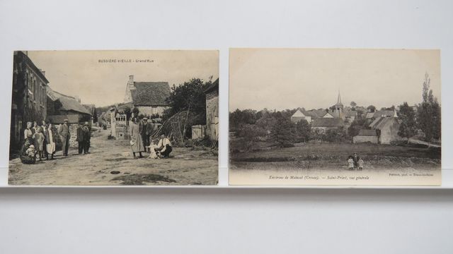 Environs de Mainsat : Lot de 2cpa. Bussière-Vieille : Grand’Rue.,...