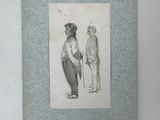 a drawing of a man and a woman standing next to each other