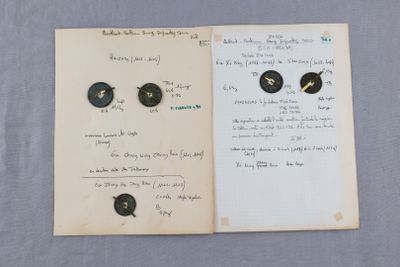 a book with a bunch of buttons on it