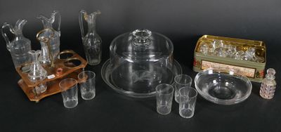 a lot of glass items that are on a table