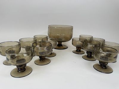 a group of glasses that are sitting on a table