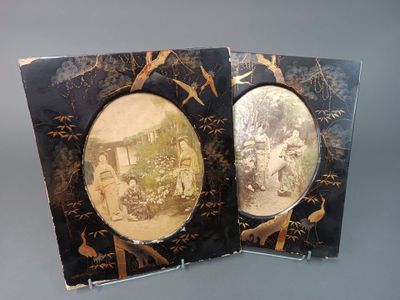 JAPON - Période Meiji (1868-1912). Deux photos de Geishas ré…