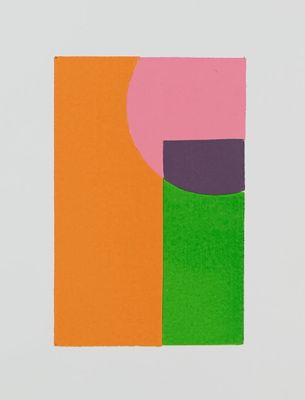 Philippe GARNIER (né en 1955) « Composition orange, vert, ro…