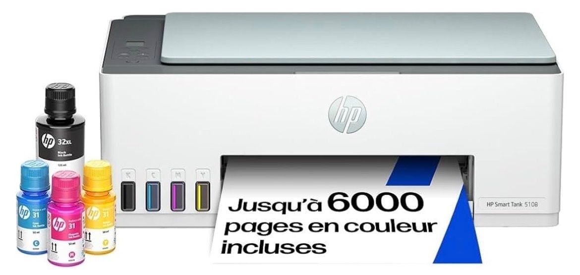 Imprimante hp smart tank 5107 La première photo est non cont…