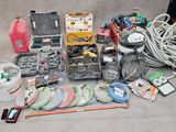 many different types of electrical equipment laid out on the floor