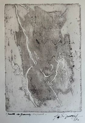 dessin en noir et blanc représentant une vache et un homme