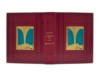 une image représentant un livre rouge orné d'un dessin d'arbre
