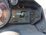 a close up of a speedometer on a motorcycle