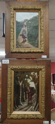 two paintings hanging on the wall in the room