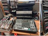 many different types of audio equipment sitting on a table