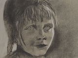 une image représentant le dessin d'une jeune fille les yeux fermés