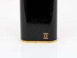 chanel black lacquered perfume bottle with gold trim