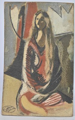 an image of a painting of a woman sitting on a chair