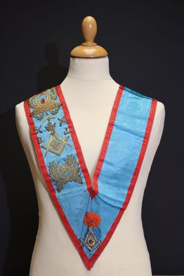 Cordon de Maître fin XIX°, rite écossais ancien et accepté .