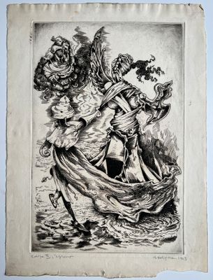 un dessin en noir et blanc représentant un homme et une femme dans un bateau