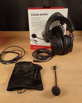 a box with a pair of headphones and a pair of microphones