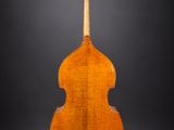an old violin with a wooden back and a long neck