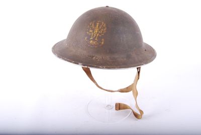 A Mk II helmet with insignia of the 1st Polish Armoured D