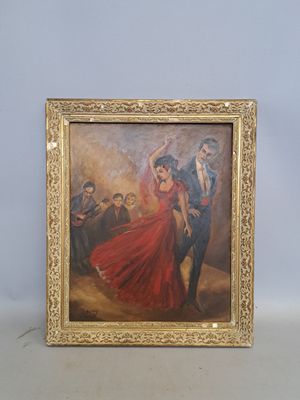 une image représentant un tableau où l'on voit un homme et une femme en train de danser