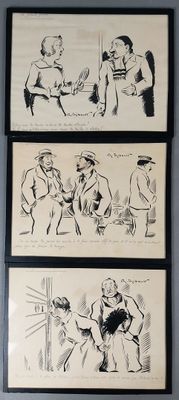 trois photos en noir et blanc représentant un homme et une femme armés