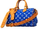 louis vuitton blue monogramet speedy bag