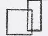 two black and white drawings of a square and a rectangle