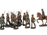 figurines représentant un groupe de soldats à cheval et des chevaux