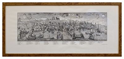 a drawing of a large city with a lot of buildings
