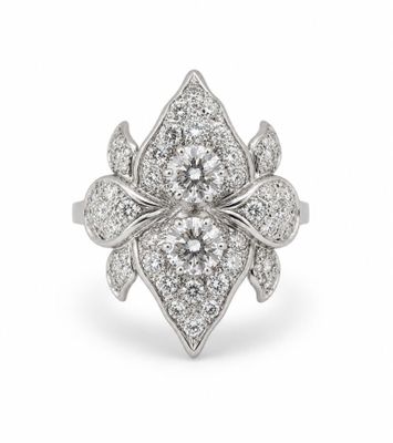 a white gold and diamond ring