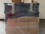 a pallet with a lot of boxes on top of it